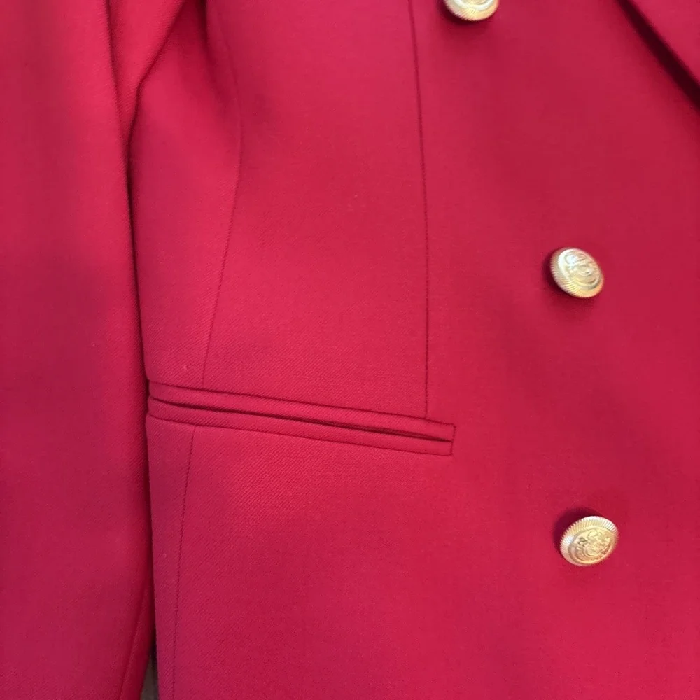 Pendleton  Women's VTG  Red Wool Double Breasted Blazer Jacket Size 12P
